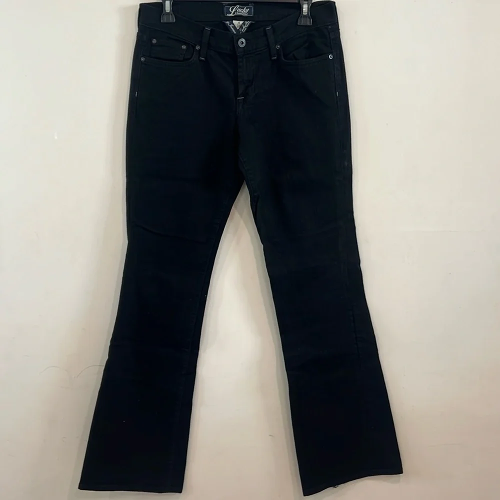 Lucky‎ Brand Women’s Black Knox Sweet N Low Wide Leg Denim Jeans Size 6